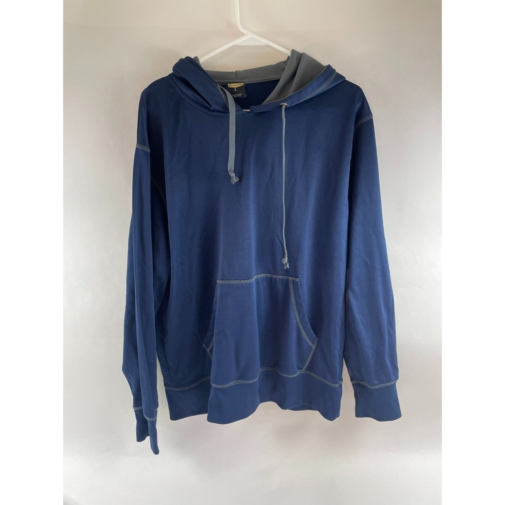 Signature Concepts Sweatshirt Men's Size L Navy Blue Hooded Pullover Drawstring